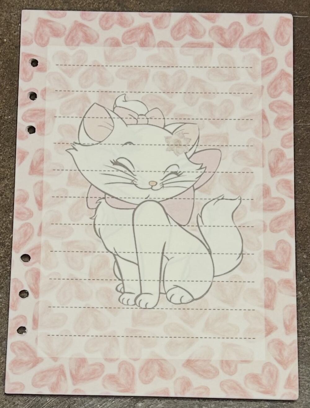 Marie Cat Size A5 Refill Stationery Paper (50 Sheets)
